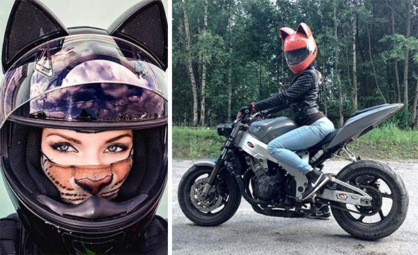 were all ears for the neko cat ears motorcycle helmet