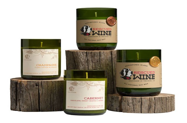 rescued wine candles repurpose wine bottles while helping rescue anima