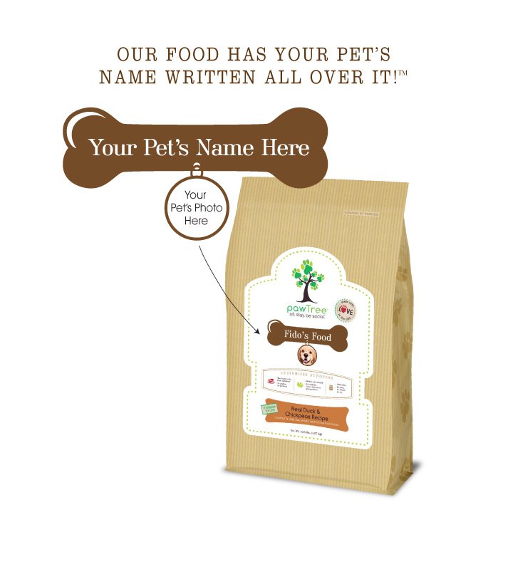 customized dog food from pawtree has your dogs name all over it